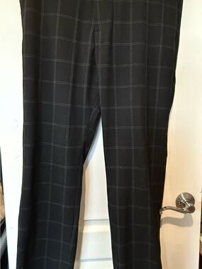 Men’s black windowpane check dress pants